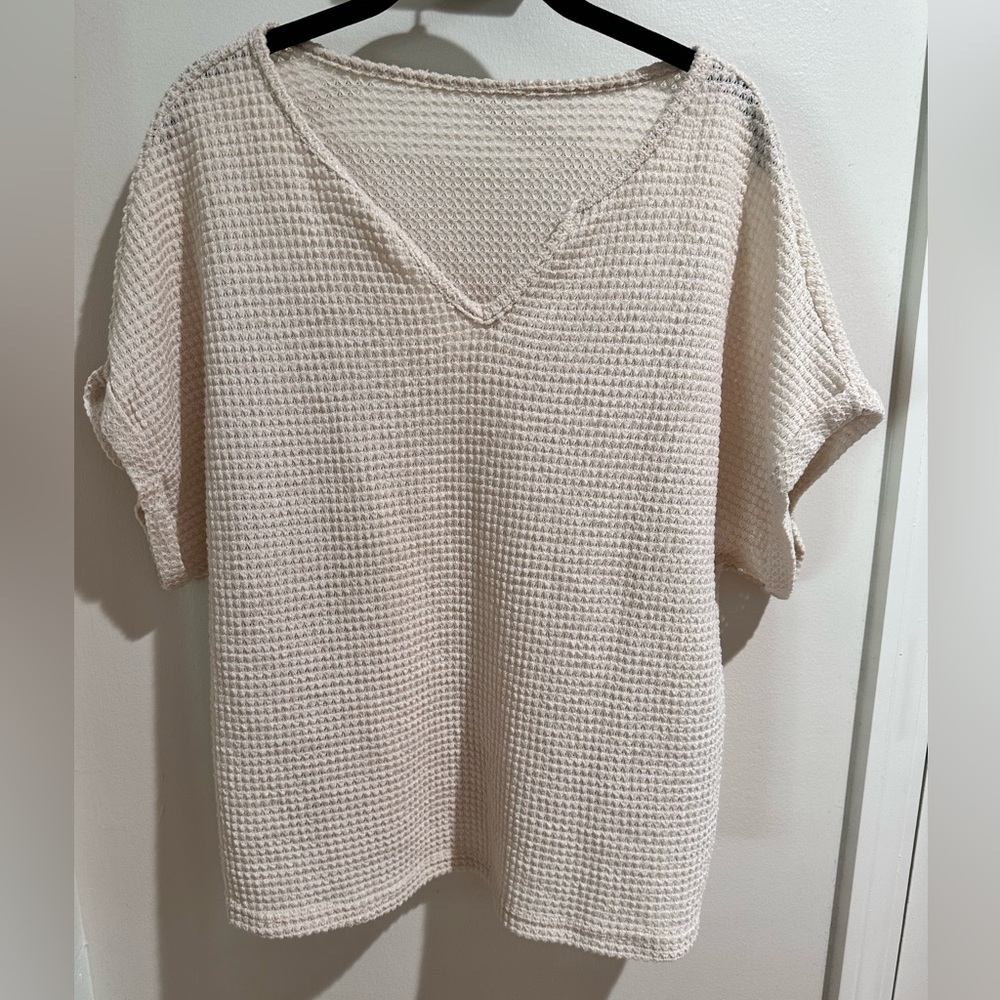 Cream waffle knit